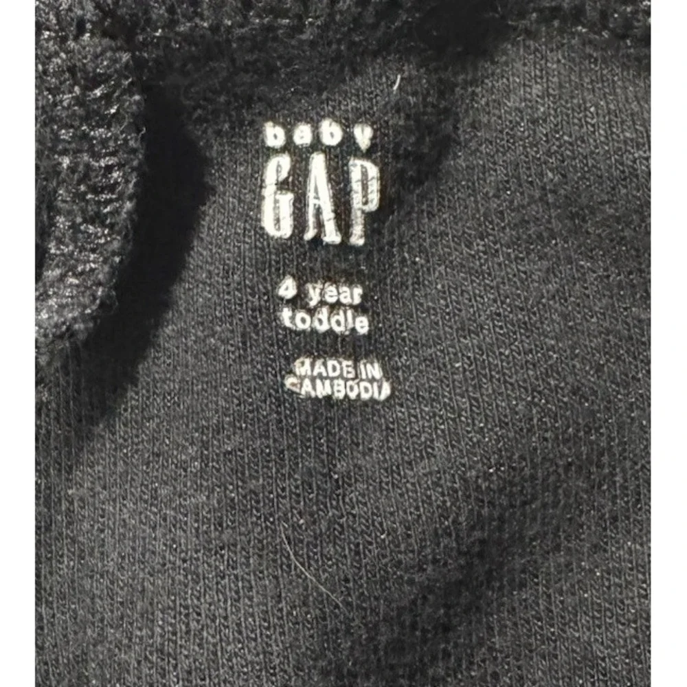 Baby GAP Boys Joggers Sweatpants Black Fleece Lounge Pants Size 4 Year Toddler